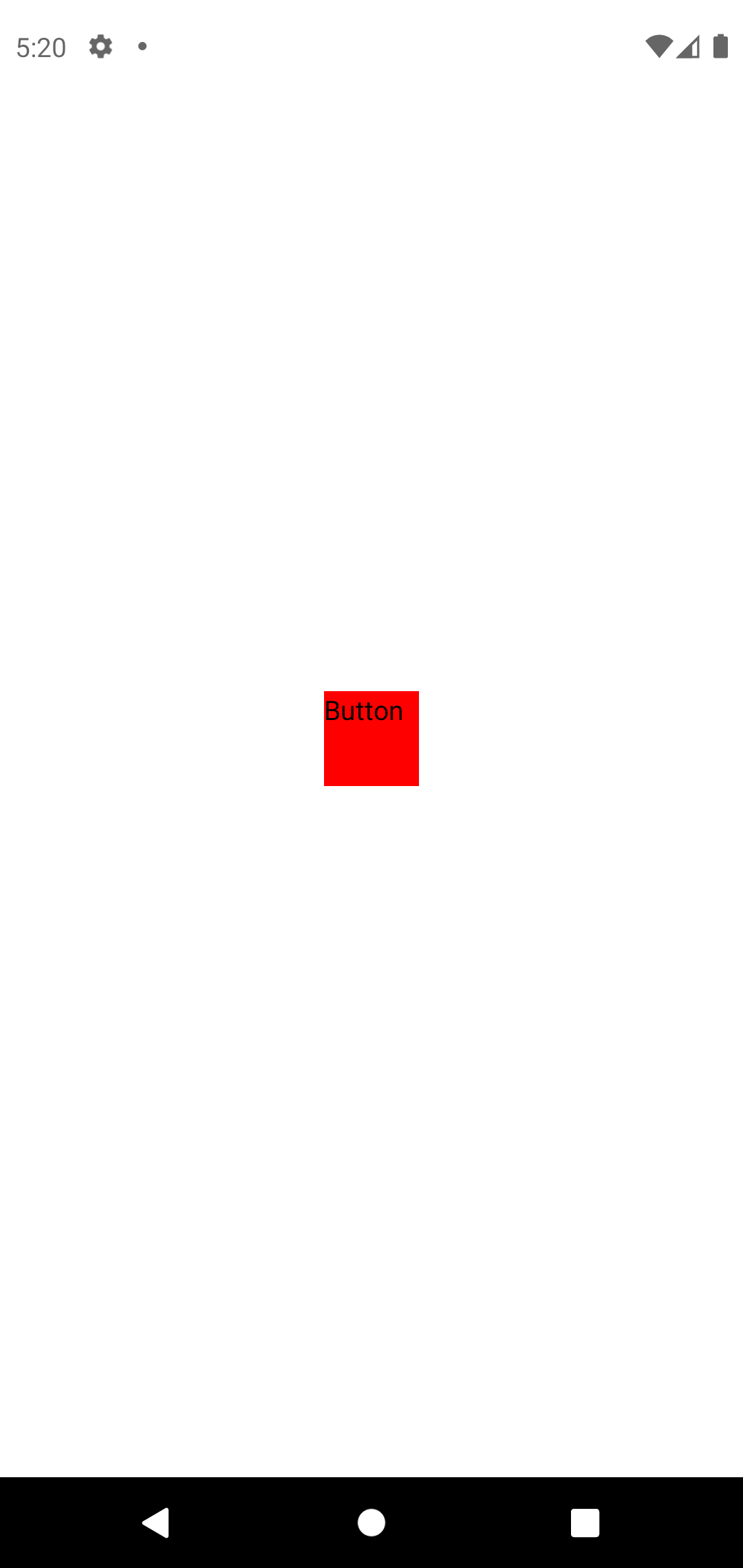 An Android Simulator Screen showing a red square in the middle.